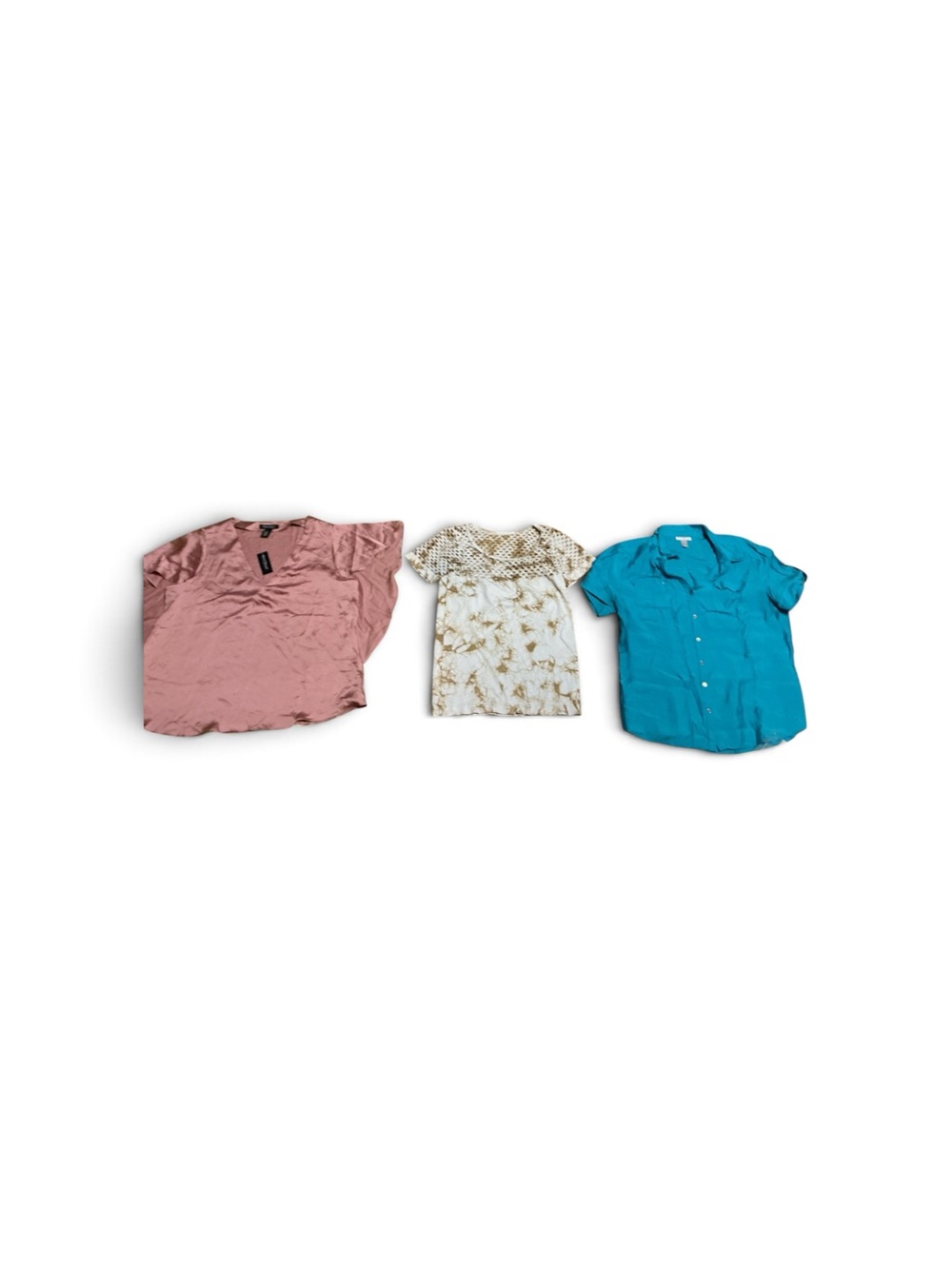 Kids Short Sleeve Tops - Pink, Cream Pattern, Teal Set